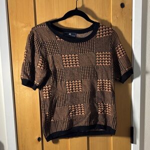 Patterned Black and Brown Sweater